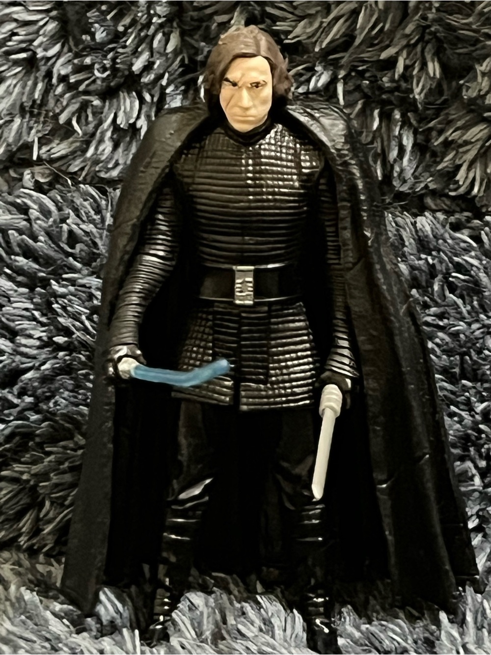 Star Wars Black Kylo Ren Figure with Blue Lightsaber Accent